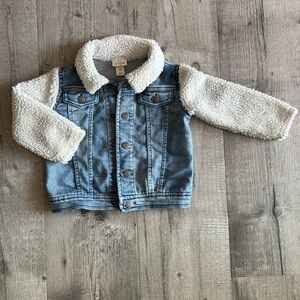 Cat & Jack Boy or Girl Denim Jacket with Sherpa Sleeves